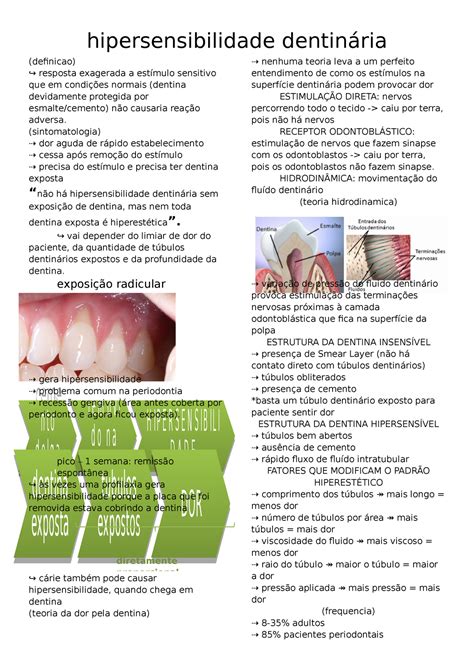 hipersensibilidade dentinária - derecho del trabajo